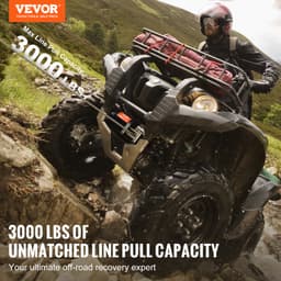 Elektrický naviják ATV/UTV 1360,8 kg, ocelové lano, IP55 vodotěsný, kabelové ovládání - miniatura 6