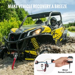 Elektrický naviják ATV/UTV 1360,8 kg, ocelové lano, IP55 vodotěsný, kabelové ovládání - miniatura 9