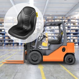 Univerzální sedadlo pro traktor, pár kompaktních sedadel s vysokým opěradlem pro sekačku, černé vinylové sedadlo pro vysokozdvižný vozík, sedadlo pro nakladač se středovým odtokovým otvorem a roztečí montážních šroubů 8" x 11,5" a 11,25" x 11,5" - miniatura 1