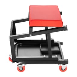 Mechanikovo křeslo, nosnost 300 liber, garážové/pracovní sedadlo se kolečky, otočné 360°, dílenská stolička s přihrádkou na nářadí, sedadlo/stolička pro mechanika, do garáže, dílny a autoservisu, černé - miniatura 12