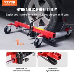 Vozík pro auta, max. nosnost 1500 liber, automobilový zvedák s kolečky otočnými o 360°, hydraulický zvedák na pneumatiky, pro nákladní vozy, opravy aut a stěhování - miniatura 6