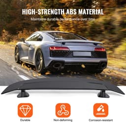 Automobilní spoiler GT Wing, univerzální spoiler 46,3 palce, kompatibilní s většinou sedanů a kupé, vysoce pevný materiál ABS, zadní křídlo spoileru, závodní spoiler BGW/JDM Drift, lesklý černý - miniatura 7