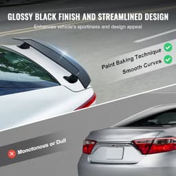 Automobilní spoiler GT Wing, univerzální spoiler 46,3 palce, kompatibilní s většinou sedanů a kupé, vysoce pevný materiál ABS, zadní křídlo spoileru, závodní spoiler BGW/JDM Drift, lesklý černý - miniatura 8