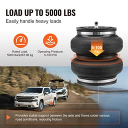 Sada vzduchových měchů, sada vzduchových vaků, kompatibilní s modely Chevrolet Silverado 2500/3500HD a GMC Sierra 2500/3500HD (4WD, RWD) 2011–2019, nosnost 5000 liber, tlak 5–100 PSI - miniatura 7