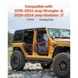 Trubkové dveře Jeep, čtyřdveřové, trubkové dveře v loveckém stylu s odolnými panty a originálním zámkem, dveře Jeep s gumovými podložkami, vhodné pro Jeep Wrangler JL 2018–2024 a Jeep Gladiator JT 2020–2024 - miniatura 6