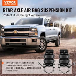 Sada vzduchových měchů, sada vzduchových vaků, kompatibilní s modely Chevrolet Silverado 2500/3500HD 2001–2010 a GMC Sierra 2500/3500HD 4x4 a zadní náhon, nosnost 5000 liber, tlak 5–100 PSI - miniatura 6