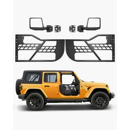 Trubkové dveře Jeep, 2dveřové, trubkové dveře Jeep v loveckém stylu s odolnými panty a originálním zámkem, dveře Jeep se zpětnými zrcátky, pasují na Jeep Wrangler JL 2018–2024 a Jeep Gladiator JT 2020–2024 - miniatura 2
