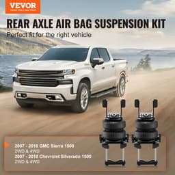 Sada vzduchových (pneumatických) vaků, kompatibilní s Chevrolet Silverado 1500 2007–2018 a GMC Sierra 1500 2WD/4WD, zatížení 5000 lb, tlak 5–100 PSI - miniatura 6