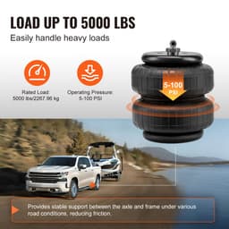 Sada vzduchových (pneumatických) vaků, kompatibilní s Chevrolet Silverado 1500 2007–2018 a GMC Sierra 1500 2WD/4WD, zatížení 5000 lb, tlak 5–100 PSI - miniatura 7
