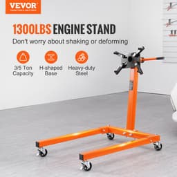 Stojan na motor, otočný stojan na motor s nosností 1300 lb a hlavou nastavitelnou o 360°, ocelový stojan na blok motoru s miskou, 4 kolečka, 4 nastavitelné ramena, pro údržbu vozidel - miniatura 6