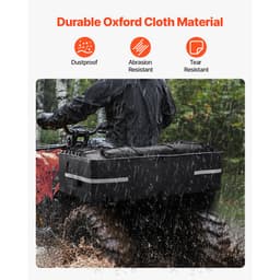 Úložná taška na zadní sedadlo čtyřkolky, 60 l taška na náklad na zadní sedadlo s opěradlem a voděodolným krytem, zadní sedlová taška z Oxford 600D, hodí se pro většinu čtyřkolek s zadním nosičem, kompatibilní s ATV, UTV a vozy Can‑Am - miniatura 8