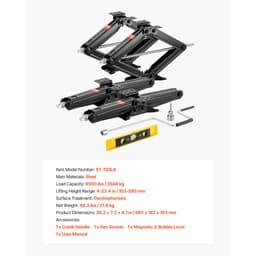 Nůžkové zvedáky pro obytné vozy, nosnost 6500 lb, 4–23,4 palce, sada 4 ks, odolný stabilizační zvedák s klikou, paticí a vodováhami, těžko se ohýbá a deformuje - miniatura 11