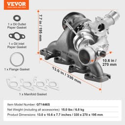Kompletní turbodmychadlo pro Chevrolet Cruze 2011–2015 se sadou těsnění, Sonic 2012–2020 a Trax 2013–2021 a Buick Encore 2013–2021, kompatibilní s turbodmychadlem 1.4L, náhradní číslo 55565353 - miniatura 11