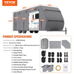 Plachta na karavan 548,6–609,6 cm, plachta pro obytný vůz třídy A z netkaného textilu - miniatura 9