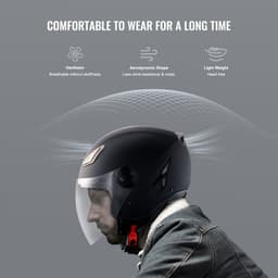 Motocyklová přilba 3/4, Smart Street ABS s vysokohustou skořepinou, Bluetooth komunikace a vyměnitelná hledí, pohodlná motokrosová přilba s homologací DOT, vhodná pro mládež a dospělé - miniatura 9