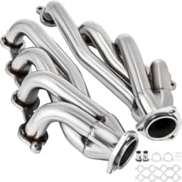 Sada výfukových svodů 44,45 mm, turbo svody, nerezové výfukové svody, konverze motoru Shorty LS swap, výfukové svody pro SUV/užitkové vozy Chevrolet LS1, LS2, LS3, LS6, LS10 - miniatura 2