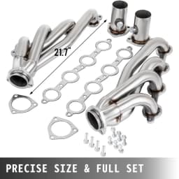 Sada výfukových svodů 44,45 mm, turbo svody, nerezové výfukové svody, konverze motoru Shorty LS swap, výfukové svody pro SUV/užitkové vozy Chevrolet LS1, LS2, LS3, LS6, LS10 - miniatura 9