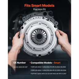 Spojková sada s tlakem desky, odolná OEM spojková sada, náhradní OEM sada spojky převodovky, kompatibilní se Smart FORFOUR (75 HP) 2004–2006, FORFOUR (64 HP) 2005–2006, FORTWO Cabrio 2007 - miniatura 6