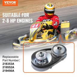 Hnací spojka, motor 2–8 HP, 2000 ot./min., vysoce odolná hnací spojka s asymetricky navrženými kladkami a masivním gumovým řemenem, odolná a trvanlivá spojka s kompletním příslušenstvím, vhodná pro různé motory - miniatura 6