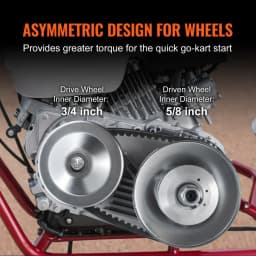 Hnací spojka, motor 2–8 HP, 2000 ot./min., vysoce odolná hnací spojka s asymetricky navrženými kladkami a masivním gumovým řemenem, odolná a trvanlivá spojka s kompletním příslušenstvím, vhodná pro různé motory - miniatura 7