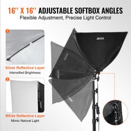 Softbox osvětlovací sada 40 x 40 cm / 16 x 16 palců 3000–6500K, nastavitelná pro fotografování - miniatura 8