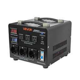 Automatický napěťový měnič 3000 VA, odolný step‑up/step‑down transformátor, 110 V na 220 V a 220 V na 110 V, se 3 americkými zásuvkami, 3 evropskými zásuvkami, LCD displejem a ochranou proti přetížení - miniatura 6