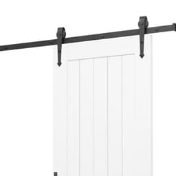Posuvné stodoly dveře, 914 x 2134 mm, MDF deska vysoké pevnosti, stodoly dveře se sadou kování, voděodolný PVC povrch, snadná montáž, H-rám, hladké a tiché posouvání do obývacího pokoje a koupelny - miniatura 5