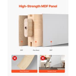 Posuvné stodoly dveře, 914 x 2134 mm, MDF deska vysoké pevnosti, stodoly dveře se sadou kování, voděodolný PVC povrch, snadná montáž, H-rám, hladké a tiché posouvání do obývacího pokoje a koupelny - miniatura 7