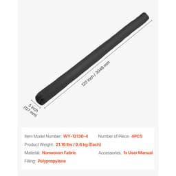 Filtrační rukávy na sedimenty, 4 ks, erozní rukávy průměr 127 mm x 3048 mm, velikost L, výplň z polypropylenu, pružné a efektivní sedimentační rukávy pro řízení dešťových vod, ochrana odvodnění - miniatura 11