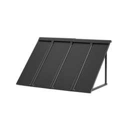 Pevná kovová markýza 44 x 24 palců, okapová markýza, přístřešek nad dveře, stabilní trojúhelníkový ocelový rám markýzy nad dveře, vnější ochrana proti dešti a sněhu, ochrana proti slunci pro vstupní dveře, okna, verandy, balkony - miniatura 2