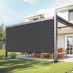 Stínící tkanina 90%, plachta na pergolu 10 x 12 stop s nerezovými oky, sluneční clona s baldachýnem, materiál HDPE 140 GSM, pro venkovní použití na terase, v zahradě a na dvoře (černá) - miniatura 2