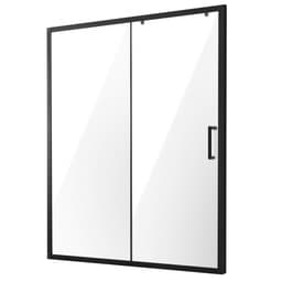 Půlrámové sprchové dveře, 57,7–59" šířka x 70" výška, posuvné skleněné sprchové dveře s průhledným tvrzeným sklem o tloušťce 6 mm (1/4"), vodotěsné, odolné proti rozbití a skvrnám, se ocelovým kování, matná černá - miniatura 3