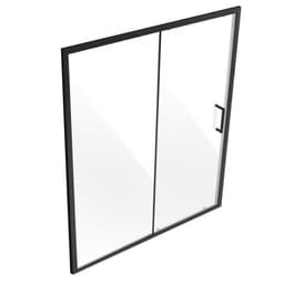 Půlrámové sprchové dveře, 57,7–59" šířka x 70" výška, posuvné skleněné sprchové dveře s průhledným tvrzeným sklem o tloušťce 6 mm (1/4"), vodotěsné, odolné proti rozbití a skvrnám, se ocelovým kování, matná černá - miniatura 12