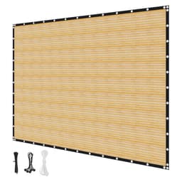 Stínící tkanina 90%, plachta na pergolu 12 x 20 stop s nerezovými oky, sluneční clona s baldachýnem a soukromím z materiálu HDPE 160 GSM, pro venkovní použití na terase, v zahradě a na dvoře (béžová) - miniatura 1