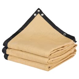 Stínící tkanina 90%, plachta na pergolu 12 x 20 stop s nerezovými oky, sluneční clona s baldachýnem a soukromím z materiálu HDPE 160 GSM, pro venkovní použití na terase, v zahradě a na dvoře (béžová) - miniatura 4