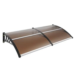 Markýza na okno, 80" x 40", polykarbonátová, UPF 50+, venkovní markýza na okno, výsuvná markýza nad vchodové dveře, sluneční clona, ochrana proti UV, dešti a sněhu, prázdná deska - miniatura 3