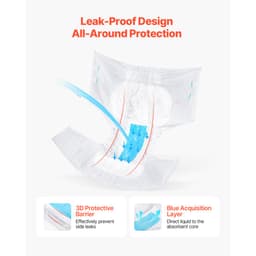 Kalhotky pro dospělé se sklady, superabsorpční kalhotky proti inkontinenci pro muže i ženy, jednorázové plenové kalhotky pro dospělé s neprotékající 3D ochranou Surround Guard a indikátorem vlhkosti – velikost M, 40 ks (4 balení po 10) - miniatura 8