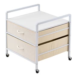 Mini lednicí stojan s úložným prostorem, mini lednicí stolek s nosností 77 kg se 2 zásuvkami a 4 otočnými kolečky, mobilní mini lednicí police, bílý mini organizér na ledničku do koleje, bytu, kanceláře, ložnice - miniatura 12