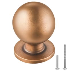 Úchytky na skříňky, balení 12 kusů, úchytky zásuvek ze zinkové slitiny 25 mm, kliky dveří, kulaté kuchyňské komody, plné úchytky, kování skříněk se šrouby pro koupelnové skříňky a zásuvky, barva starožitná mosaz - miniatura 2