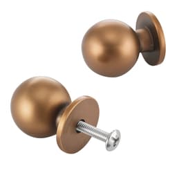 Úchytky na skříňky, balení 12 kusů, úchytky zásuvek ze zinkové slitiny 25 mm, kliky dveří, kulaté kuchyňské komody, plné úchytky, kování skříněk se šrouby pro koupelnové skříňky a zásuvky, barva starožitná mosaz - miniatura 5