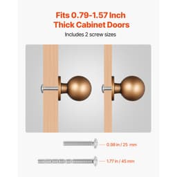 Úchytky na skříňky, balení 12 kusů, úchytky zásuvek ze zinkové slitiny 25 mm, kliky dveří, kulaté kuchyňské komody, plné úchytky, kování skříněk se šrouby pro koupelnové skříňky a zásuvky, barva starožitná mosaz - miniatura 8