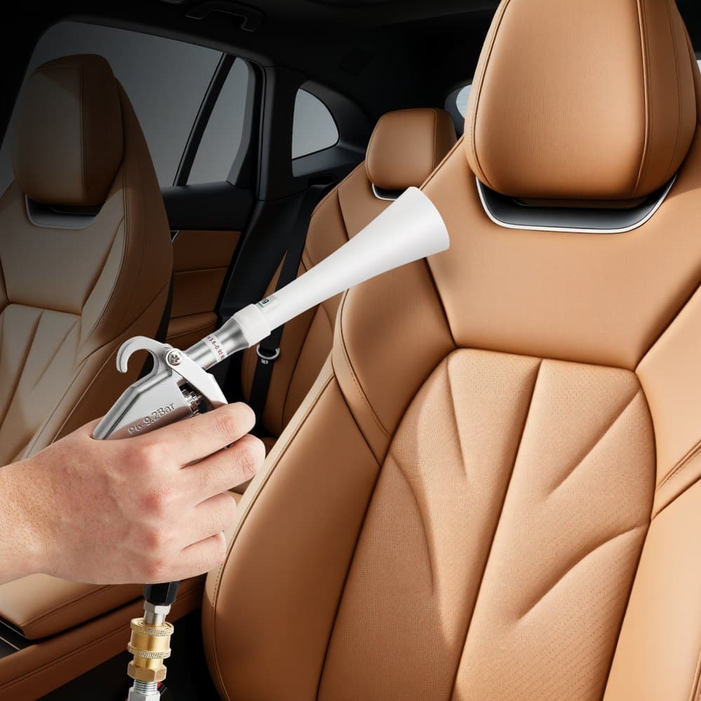 Pistole na čištění automobilů, vysokotlaká ofukovací pistole 6-9,2 barů se 2 sadami trysek, tryska otočná o 360° pro důkladné čištění, rychlé odstranění nečistot a prachu z povrchu, funguje s kompresorem s 1/4 NPT závitem