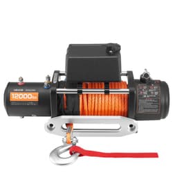 Elektrický naviják, nosnost 5400 kg, 12V DC naviják pro nákladní vozidla se syntetickým lanem Φ9,1 mm x 23 m, bezdrátové a kabelové dálkové ovládání, vodotěsný IP55 pro tažení terénního SUV, jeepu, přívěsu, lodi - miniatura 12