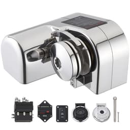 Horizontální rybářský naviják, 12V DC 600W, kotevní systém pro navijáky vhodný pro řetěz 6,35 mm nebo nylonové lano 14,3 a 15,9 mm, maximální tah 260 kg, konstrukce z nerezové oceli 316, pro lodě 7-9 m - miniatura 2