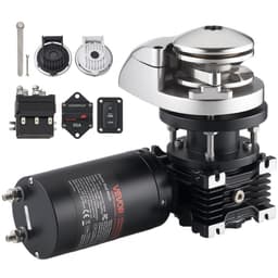 Vertikální rybářský naviják, 12V DC 1100W, kotevní systém pro navijáky vhodný pro řetěz 6,35 mm nebo nylonové lano 14,3 a 15,9 mm, maximální tah 320 kg, konstrukce z nerezové oceli 316, pro lodě 6-11 m - miniatura 2