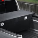Krabice na nářadí pro crossoverové nákladní vozy, 69x12x14 palců, odolná hliníková krabička na nářadí s diamantovou texturou, krabička na nářadí pro korbu pick-upu a obytného přívěsu, vodotěsný úložný organizér se zámkem, klíče, boční rukojeti, černá