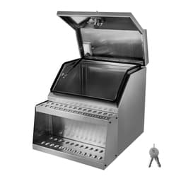 Schůdková schránka na nářadí pro kamiony, 610 x 695 x 645 mm, odolná hliníková schránka na nářadí, boční montáž, vodotěsná boční úložná schránka na sedlo s T-rukojetí a klíči pro kamiony, plošinové návěsy - miniatura 12