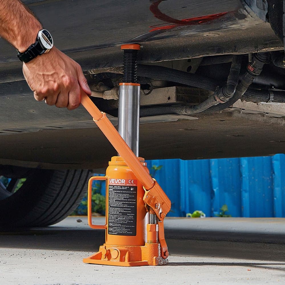 Hydraulický zvedák na lahve, nosnost 12 tun (26455,5 liber), rozsah zdvihu 205–400 mm, svařovaný zvedák na lahve pro těžké provozy, pro automobily, SUV, pickupy, opravy automobilů, bytové výtahy a zemědělské stroje, oranžový