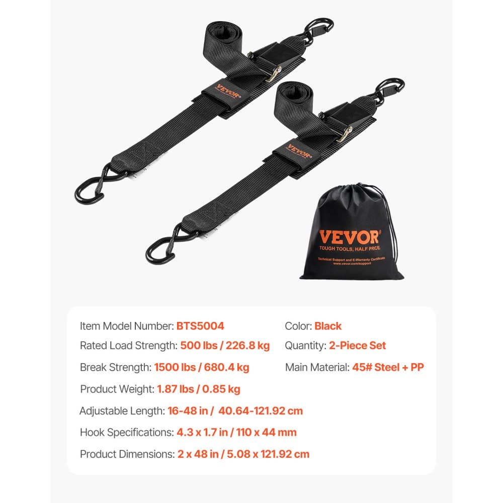 Zatahovací ráčnové upevňovací popruhy, 2 palce x 4 stopy, ráčnové upevňovací popruhy s bezpečnostním zámkem S-háky, balení po 2 kusech, odolné ráčnové upevňovací popruhy s pevností v tahu 1500 liber, pro přívěsy, vozidla, lodě