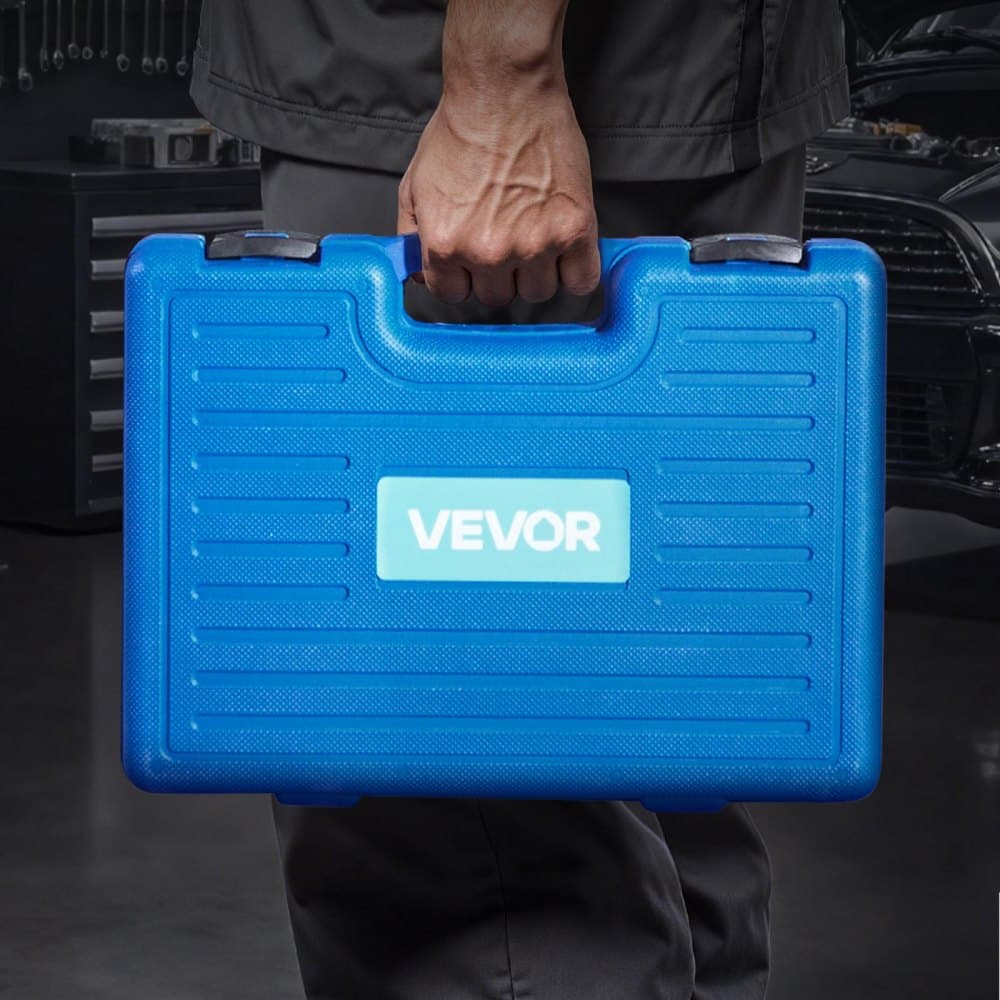 Sada pro lisování ložisek, 10+24 dílů, sada 2 v 1 lisu na kulové čepy a stahováku ložisek kol, sada šroubováků pro oběžné dráhy a těsnění s 13 pouzdry, C-rám a pouzdry, sada pro demontáž a montáž pro těžké účely s kufrem